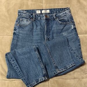 Classic High-Rise Blue Denim Mom Jeans